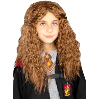 Afbeelding van FUNIDELIA Hermelien Griffel Pruik Harry Potter Bruin