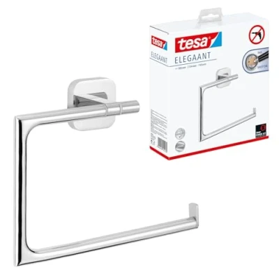 Afbeelding van tesa® Elegaant handdoekring, zelfklevend, verchroomd, uniek ontwerp, 44 mm x 185 154
