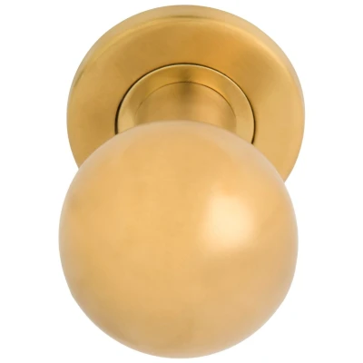 Afbeelding van Formani Voordeurknop BASICS LB501V vast op rozet PVD mat goud