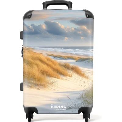 Afbeelding van NoBoringSuitcases.com® Koffer groot Rolkoffer lichtgewicht Duinen met helmgras Reiskoffer 4 wielen Grote trolley XL 20 kg bagage