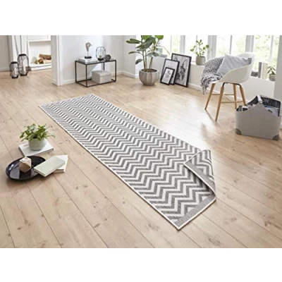 Afbeelding van Dubbelzijdige Loper Palma 80x350cm Grijs Modern Vloerkleed 123vloerkleed.nl is de online webshop voor vloerkleden en woonaccessoires.