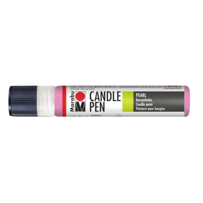 Afbeelding van Marabu 18050009133 kaarspen roze, kaarsenpen, romig, zachte waskrijtkleur, op waterbasis, lichtecht, geurloos, weerbestendig, kinderlijk eenvoudige kaarsdecoratie, 25 ml