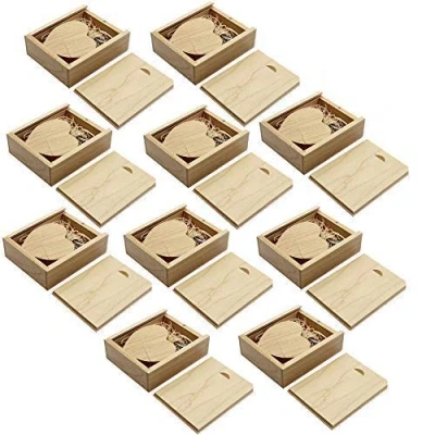 Afbeelding van A Plus+ 10 Pack Hart USB 3.0 Flash Drives 64GB Houten Memory Stick met Kisten