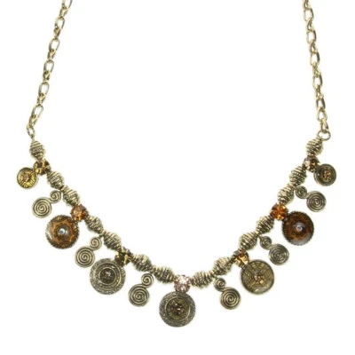 Afbeelding van Behave Ketting met ronde hangertjes en steentjes