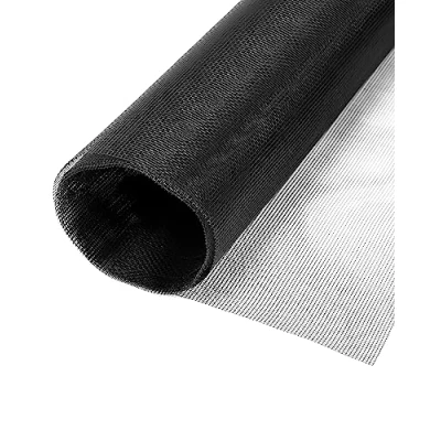 Afbeelding van QWORK® 1 stukken raamhor, glasvezel vliegengaas, 200 x cm, houdt frisse lucht circuleert, zwart, 18 mesh