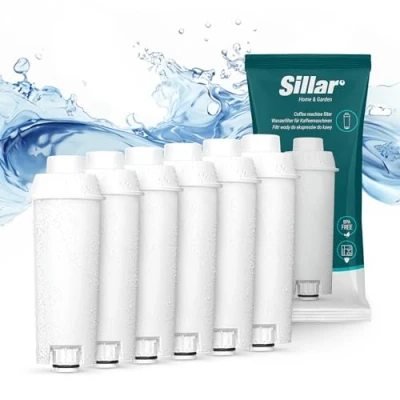 Afbeelding van Sillar 6x Reservewaterfilters voor Koffiezetapparaat Delonghi DLSC002, SER3017 &amp; 5513292811 Compatibel met ECAM, ESAM, ETAM Series Past op Dinamica, PimaDonna Verlengt de Levensduur