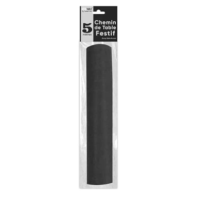 Afbeelding van Tafelloper Intisse, 5 m, effen, zwart