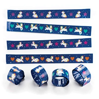 Afbeelding van Baker Ross Klikarmbanden &quot;Regenboog eenhoorn&quot; voor kinderen perfect als kleine feestverrassing (4 stuks)