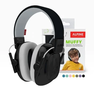 Afbeelding van Alpine Muffy Kids Gehoorbescherming kinderen Oorbeschermers Oorkappen Verminderd omgevingsgeluid en verhoogd de concentratie Handig voor in klas of bij luidruchtige events Zwart Demping 25 dB