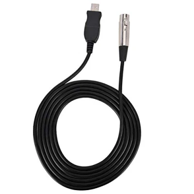 Afbeelding van USB Naar XLR Microfoon Kabel, Link Adapter Koord Vrouwelijk MIC Zwarte Kabel Lijn voor Windows 7 / VISTA/XP 2000