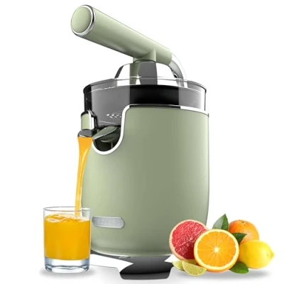 Afbeelding van Cecotec Xqueeze RetroJuice 1000 Green Elektrische citruspers met arm, W, filter van roestvrij staal, 2 afneembare kegels verschillende afmetingen, hendel en druppelbescherming