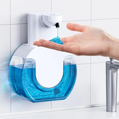 Afbeelding van Automatische zeepdispenser 420ml wandmontage contactloze elektrische zeepdispenser,USB oplaadbaar met infrarood bewegingssensor voor badkamer, keuken, kantoor