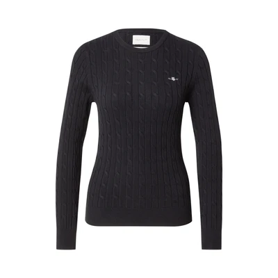 Afbeelding van GANT Dames Stretch Cotton Cable C Neck Pullover, zwart, XS