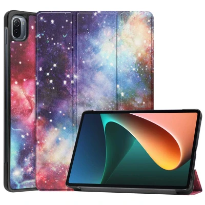 Afbeelding van Xiaomi Pad 5 Hoes: iMoshion Design Trifold Bookcase Space Kunstleder Tablet Hoezen