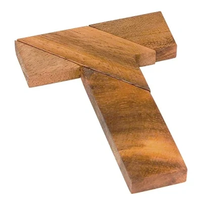 Afbeelding van Logica Puzzles art. T Puzzel Houten Hersenkraker 100 Puzzels in 1 Geometrische