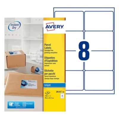 Afbeelding van Avery Verzendetiketten 99,1 x 67,7 mm, wit, Inkjetprinter, permanent k