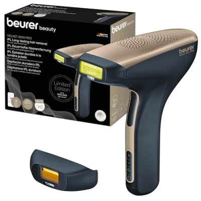 Afbeelding van Beurer IPL Velvet Skin Pro Black apparaat met accu, langdurige ontharing, klinisch getest, groot lichtvlak, 300.000 lichtpulsen