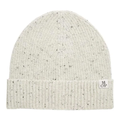 Afbeelding van Marc O&#039;Polo Dop Knitted Hat White Cotton Lichtgrijs