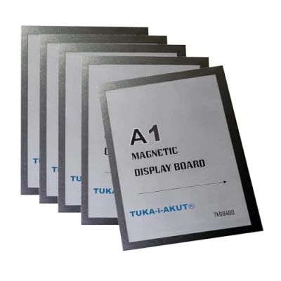 Afbeelding van TUKA i AKUT [5x] A1 Infoframe Magneetlijst met Zelfklevende Achterkant, Gemakkelijk Uitwisselbaare Magnetische Wissellijst voor Wanden en Deuren, Informatielijst Set van 5 Zwart Kleur, TKD8400 5x
