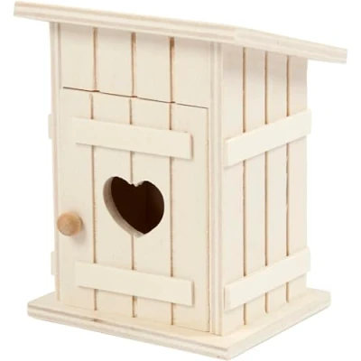 Afbeelding van Creativ Company Houten Mini Toilethuis, 6,5x6,5x8cm