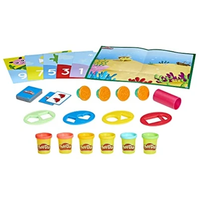 Afbeelding van Play Doh Playset maken en tellen van cijfers met 6 speelmatten, 10 kaarten potten