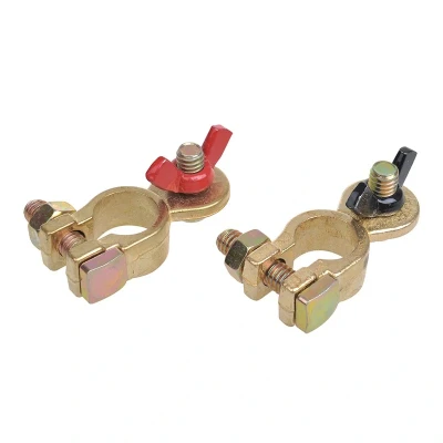 Afbeelding van Accuklemmen set (+) en ( ) met vleugelmoer rood/zwart