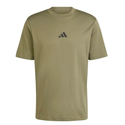 Afbeelding van adidas Heren ESSENTIALS SMALL LOGO SINGLE JERSEY TEE, olive strata/black, XXL