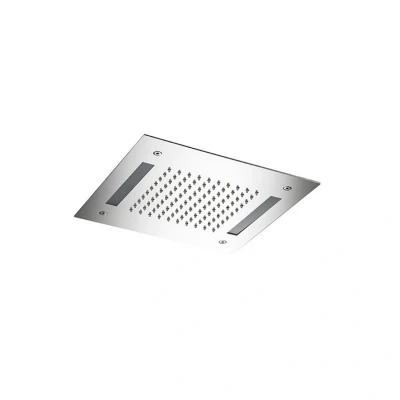 Afbeelding van HotBath Mate inbouwhoofddouche vierkant 30x30cm met LED verlichting nikkel Geborsteld