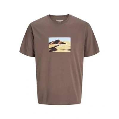 Afbeelding van Jack &amp; Jones Jorvesterbro Picture CREW NECK Tshirt print, Heren, Maat: XL, Deep taupe