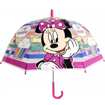 Afbeelding van Minnie mouse meisjes transparante paraplu 48 cm