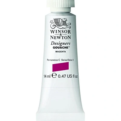 Afbeelding van Winsor &amp; Newton 8840541 Designers Gouache, fijnste kunstenaarsverf, hoogwaardige pigmenten, maximale dekking, archiefkwaliteit, 14 ml tube magenta