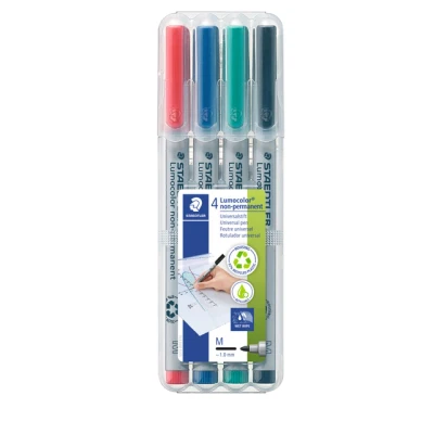 Afbeelding van Viltstift Staedtler Lumocolor 315 non permanent M set à 4 stuks assorti