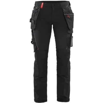 Afbeelding van Blaklader Dames 4 weg stretch werkbroek 7192 1645 Zwart/Rood C34