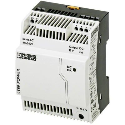 Afbeelding van Phoenix Contact STEP PS/1AC/15DC/4 DIN rail netvoeding 15 V/DC 4 A 60 W Aantal uitgangen: 1 x Inhoud: stuk(s)