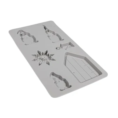 Afbeelding van Rayher Siliconen gietvorm kabouter, 14,5 x 26 1 cm, 6 vormen voor hangers, het uitgieten met creatief beton, Art Resin giethars, raysin gietpoeder, 36122000