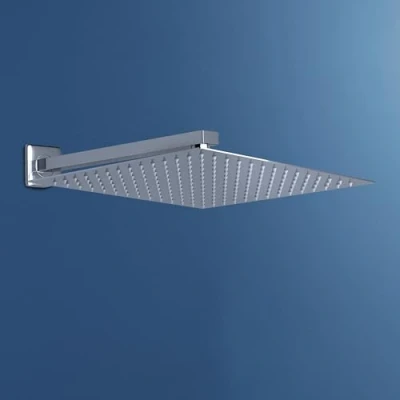 Afbeelding van JOHO 30 cm regendouchekop vierkante douchekoppen, regendouche douchekop van 304 roestvrij staal met bombestendige douchearm, wandarm, chroom (30 x cm/37 cm)