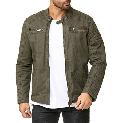 Afbeelding van Redbridge Herenjas, overgangsjas, bikerjack, vrijetijdsjas, gewatteerd, donkerkhaki, M