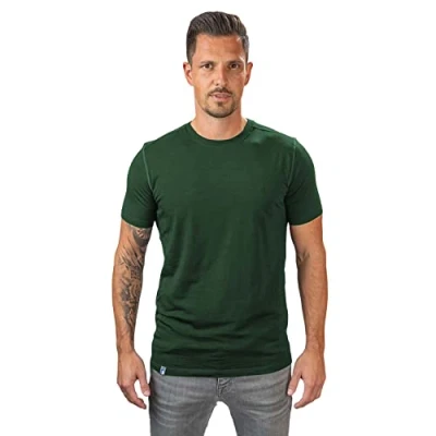 Afbeelding van Alpin Loacker Merino T Shirt Heren De Premium wol Korte Mouw, voor sport en wandelen, basislaag heren,Groen XL