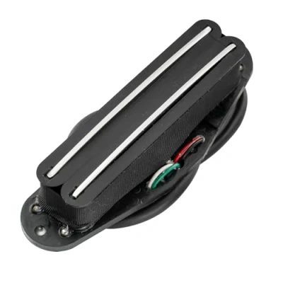 Afbeelding van Musiclily Hot Rail Humbucker Pickup Element Single Coil Gitaar voor Strat Squier Elektrische Gitaar, Zwart met Chrom Rails