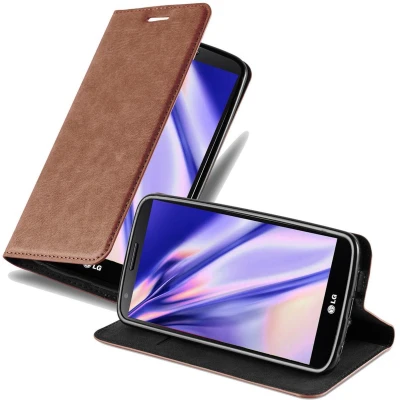 Afbeelding van Cadorabo Hoesje geschikt voor LG G2 in CAPPUCCINO BRUIN Beschermhoes Case magnetische sluiting Cover