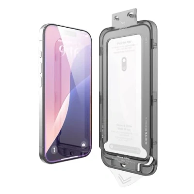Afbeelding van elago Getemperd Glas + Schermbeschermer Compatibel met iPhone 16 Pro, 9H Oppervlaktehardheid, Anti Vingerafdruk, Onbreekbaar, Krasbescherming, Kristalheldere Helderheid, Bubbelvrij