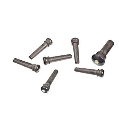 Afbeelding van D&quot;;Addario PWPS2 Wood Bridge Pins Ebony with Abalone inlay brugpinnen (set van 6)