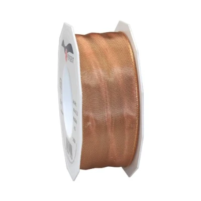 Afbeelding van C.E. Pattberg Präsent 40 mm 25 m lint Bedraad Tafetta Lyon, Lichtbruin