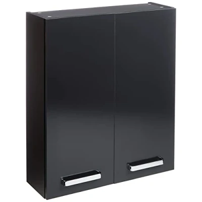 Afbeelding van Pelipal Badkamerhangkast Quickset 311, in antraciet glans, 60 cm breed, badkamerwandkast met 2 deuren en legplanken