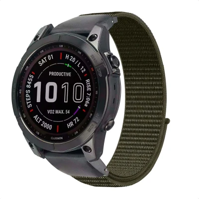 Afbeelding van QuickFit Nylon bandje voor de Garmin Watch 20 mm aansluiting Groen imoshion Geschikt Fenix 5s, 6s,