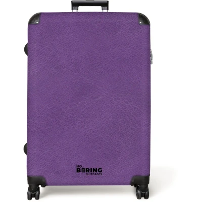 Afbeelding van NoBoringSuitcases.com® Koffer groot Reiskoffer lichtgewicht Lederen look lila paars Rolkoffer met 4 wielen Grote trolley XL 98 liter bagage