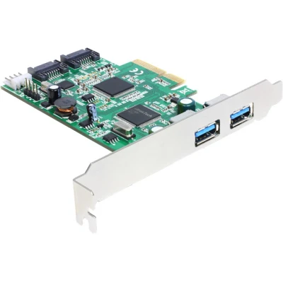 Afbeelding van Delock 89359 PCI Express x4 kaart &gt; 2 x externe USB 3.0 + interne SATA 6 Gb/s