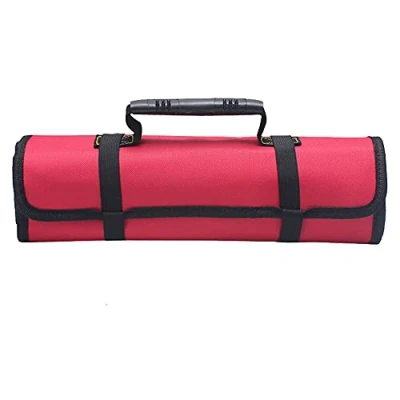 Afbeelding van Maizoon Opbergtas, Roll Draagbare Canvas Tool Bag voor Elektriciens Mechanica, Dik en Slijtvast, UH01 Rood