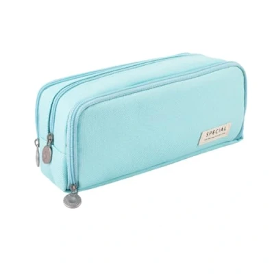 Afbeelding van iSuperb Etui Grote Potloodzak Capaciteit Potloodtas Make up Tas Canvas Briefpapier Doos Cosmetische Schoolbenodigdheden voor Studenten Kantoor Opslag College Organisator Gift (Blauw)