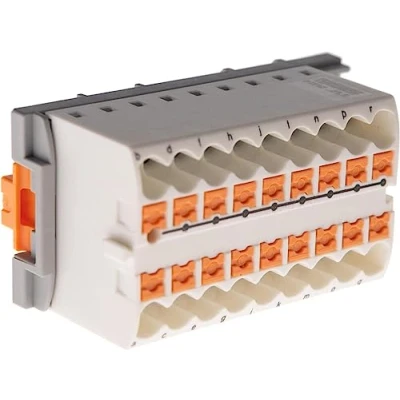 Afbeelding van PHOENIX CONTACT PTFIX 18X2,5 NS35 WH verdelerblok, blok met verticale uitlijning, 690 V, 24 A, aantal aansluitingen 18, doorsnede 0,14 mm² 4 mm², AWG 26 12, breedte 28,6 mm, wit, 8 stuks